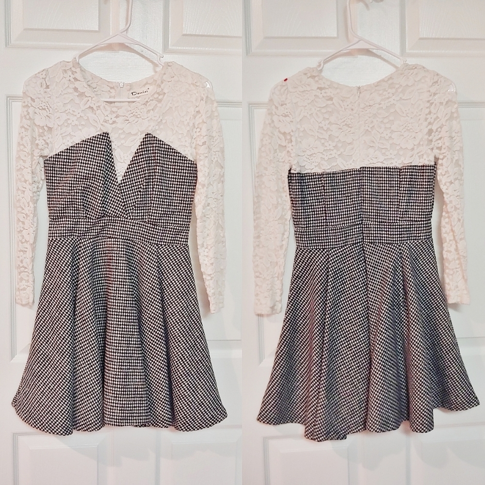 False strapless lace dress